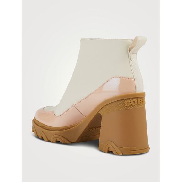 SOREL Waterproof Brex Zip Leather Ankle Boots in Chalk, Peach Sz 9 - Picture 4 of 15